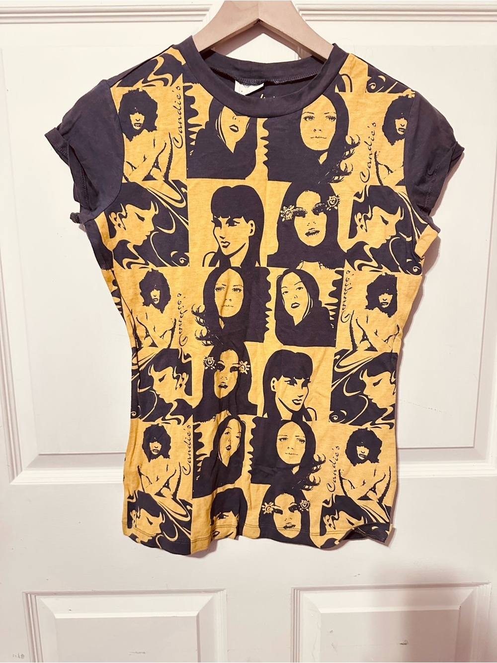 Candies | Top | Yellow & Black Graphic Portrait Tee